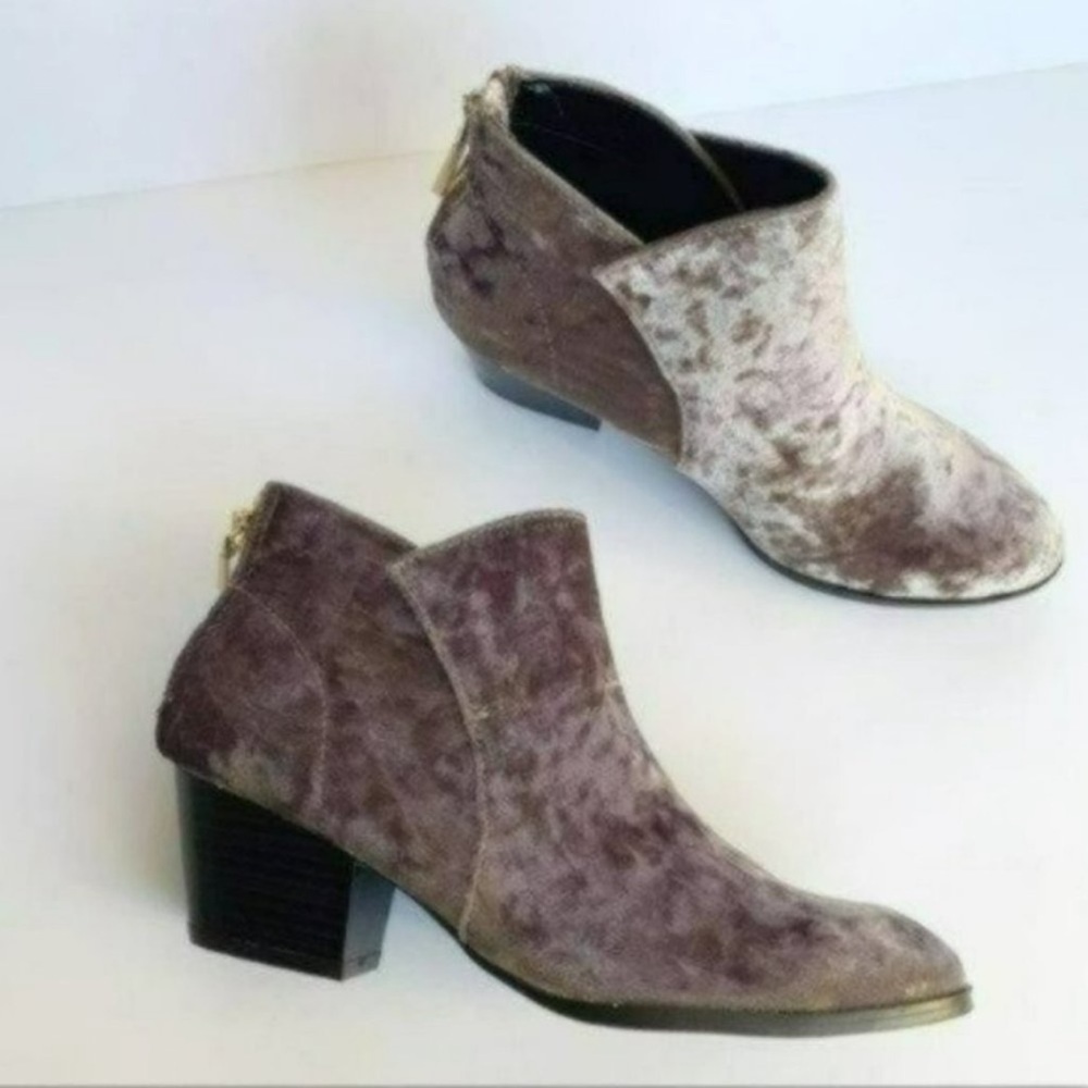 QUPID Crushed Velvet Mauve Summer Winter Casual Bootie Size 6 1/2 Brand New - Picture 5 of 6